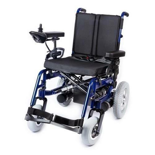 Akülü Tekerlekli Sandalye Lacivert | 340W Motor, Yatarlı Sırt, Katlanabilir Alüminyum Ş