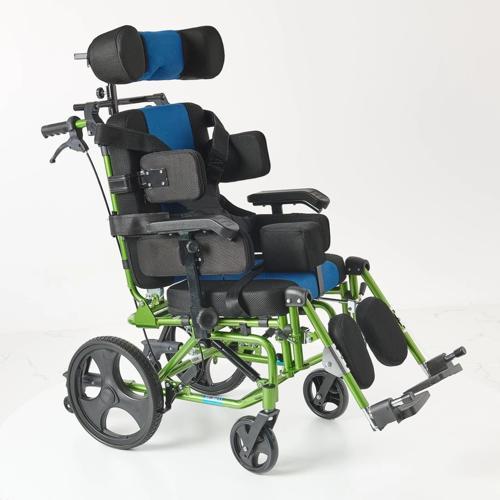 Pediatrik Tekerlekli Sandalye | Yatarlı ve Tilt Özellikli, Göğüs ve Bacak Destekli, Alü