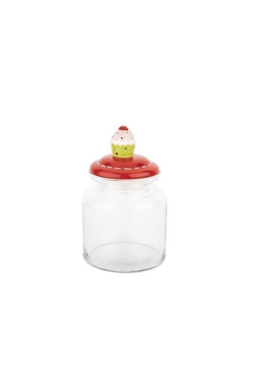 Cupcake Seramik Kapaklı Kavanoz 1085ml