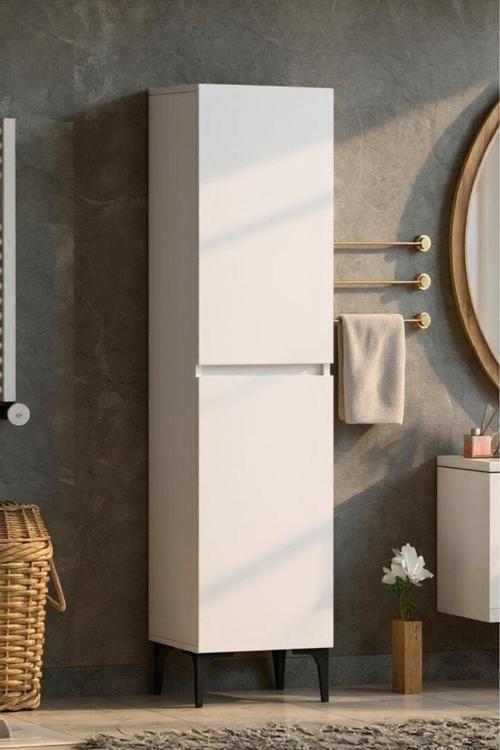 Polen 2 Kapaklı Çok Amaçlı Boy Banyo,Mutfak,Kiler Dolabı Beyaz