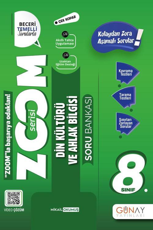 Günay Yayınları 8. Sınıf Din Kültürü Zoom Serisi Soru Bankası 