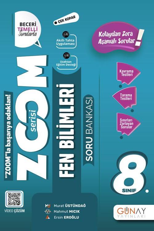 Günay Yayınları 8. Sınıf Fen Bilimleri Zoom Serisi Soru Bankası 