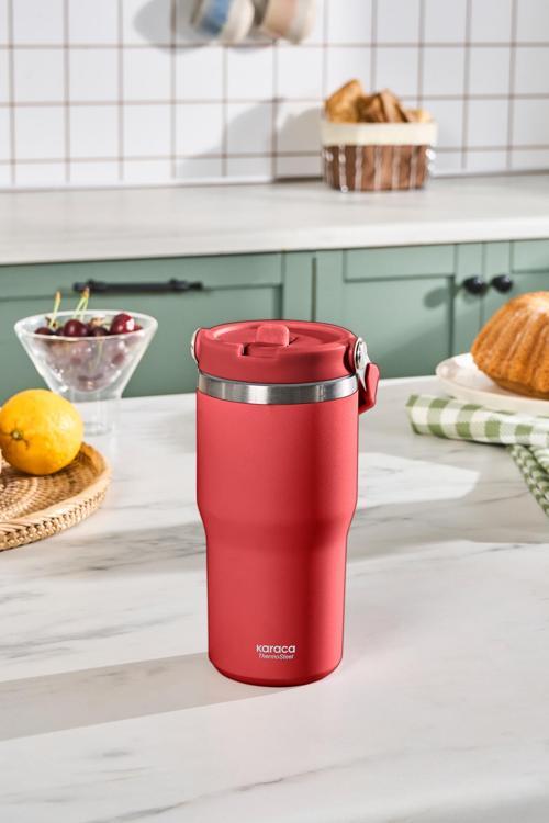 Star Ice Pipetli Çelik Sızdırmaz Termos 550 ml  Kırmızı