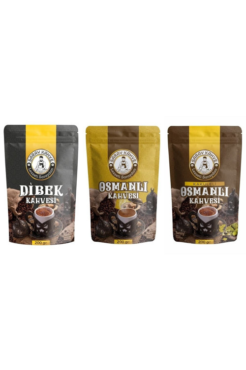 3 Lü Paket Osmanlı, Dibek,Ve Kakuleli Osmanlı) Kahvesi 200 Gr