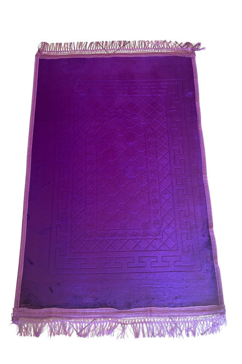 Hac Umre Hediyelik Lüks Kalın Yumuşak Peluş Seccade Kaymaz Taban 80X120 Cm