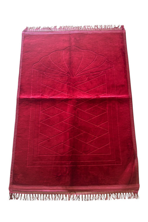 Hac Umre Hediyelik Lüks Kalın Yumuşak Peluş Seccade Kaymaz Taban 80X120 Cm
