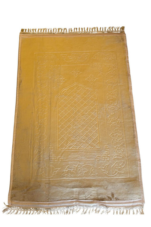 Hac Umre Hediyelik Lüks Kalın Yumuşak Peluş Seccade Kaymaz Taban 80X120 Cm