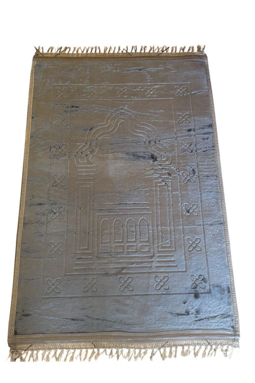 Hac Umre Hediyelik Lüks Kalın Yumuşak Peluş Seccade Kaymaz Taban 80X120 Cm