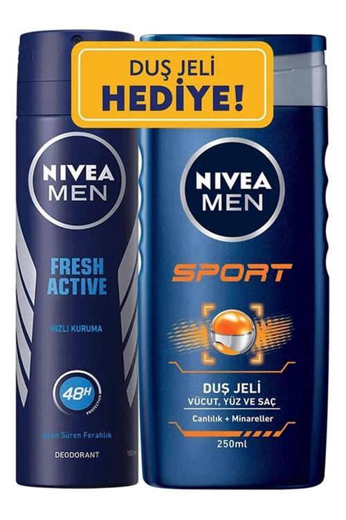 Men Fresh Active 48H Erkek Deodorant 150Ml + Duş Jeli Sport 250Ml Set