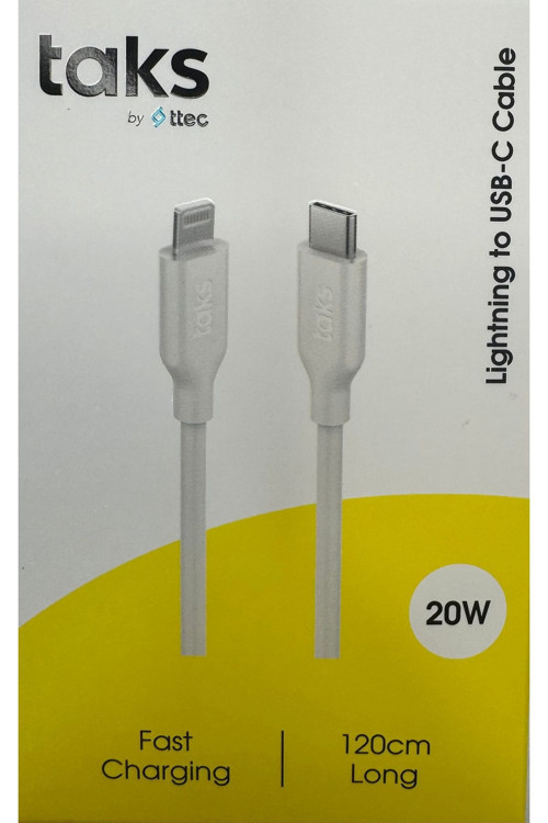 Taks Typec - Lıghtnıng 120Cm 20W Şarj Kablosu