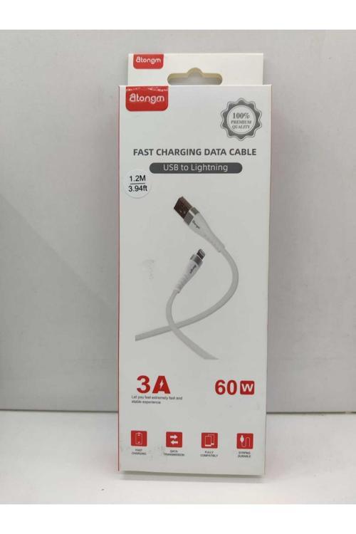 İphone 3 Amper 60W Hızlı Şarj & Veri Aktarım Kablosu (1.2 Metre) Lisanslı Made For Apple