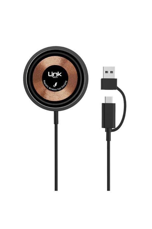 Linctech W514 15W Hızlı Şarj Destekli Kablosuz Şarj Cihazı Charger Pad Siyah