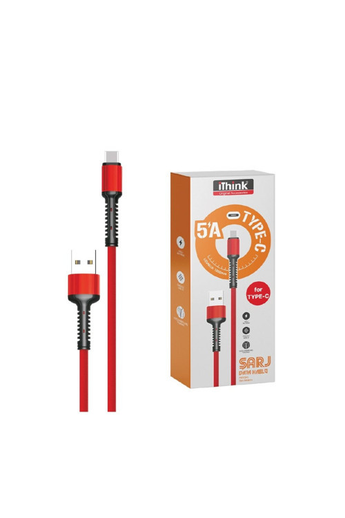 İthink Gold Kablo Örgülü Type-C K63C Kırmızı
