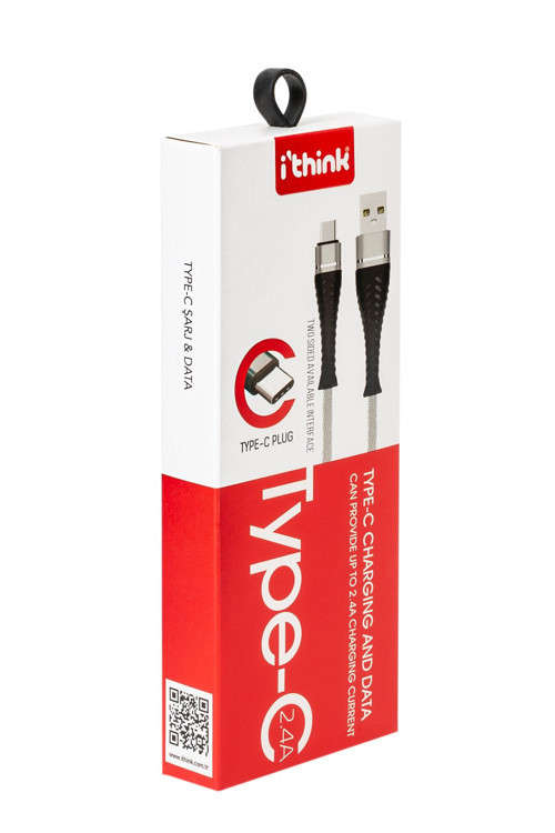 Gold Örgülü Kablo Type-C K60C Beyaz