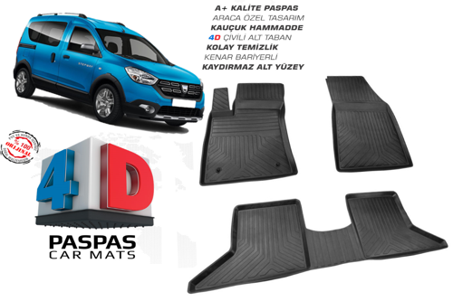 DOKKER ARACA ÖZEL 4D HAVUZLU PASPAS OMSA 2013 2014 2015 2016 2017 2018 2019 2020