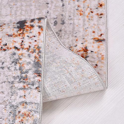 Bej Modern Etnik Desenli Akrilik Hav Vermeyen Leke Tutmayan Kolay Temizlenen Yumuşak Makine Salon Yolluk Mutfak Halı