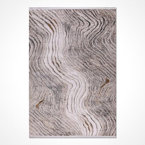 Kahverengi Modern Etnik Desenli Akrilik Hav Vermeyen Leke Tutmayan Kolay Temizlenen Yumuşak Makine Salon Yolluk Mutfak Halı