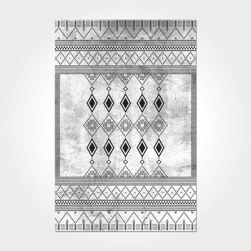 Tessa Geometrik Gri Pamuk Dikdörtgen Modern Desenli Akrilik Hav Vermeyen Leke Tutmayan Kolay Temizlenen Yumuşak Makine Salon Yolluk Mutfak Halı