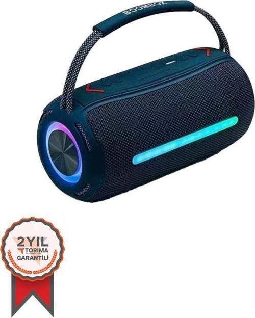 Booms Box 360 Taşınabilir Rgb Ledli Bluetooth Hoparlör Usb-Tf Mavi