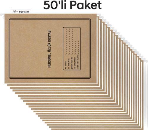 Metal Askılı Personel Özlük Dosyası 4 Yapraklı 50 li Paket