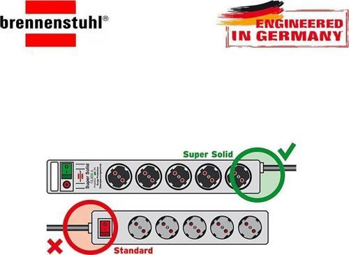 Brennenstuhl Super-Solid 13.500 mAh 5'li Akım Korumalı Priz