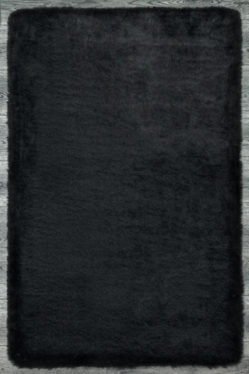 Tripp Düz Siyah Polyester Daire Modern Desenli Akrilik Hav Vermeyen Leke Tutmayan Kolay Temizlenen Yumuşak Makine Salon Yolluk Mutfak Halı