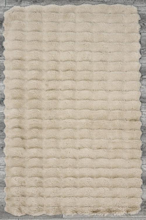 Franklin Düz Bej Polyester Oval Modern Desenli Akrilik Hav Vermeyen Leke Tutmayan Kolay Temizlenen Yumuşak Makine Salon Yolluk Mutfak Halı