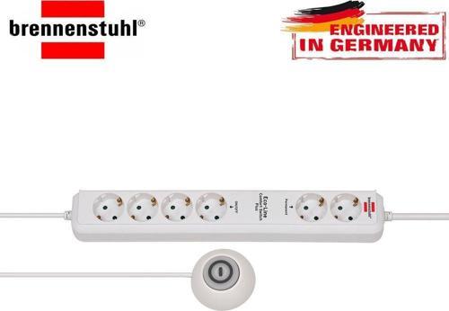 Brennenstuhl Eco-Line Comfort Güvenlik Anahtarlı 6'lı Uzatma Priz