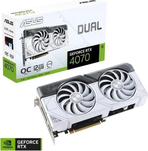 Dual GeForce RTX 4070 OC DUAL-RTX4070-O12G-WHITE GDDR6X 192Bit DX12 DLSS 3 Ekran Kartı