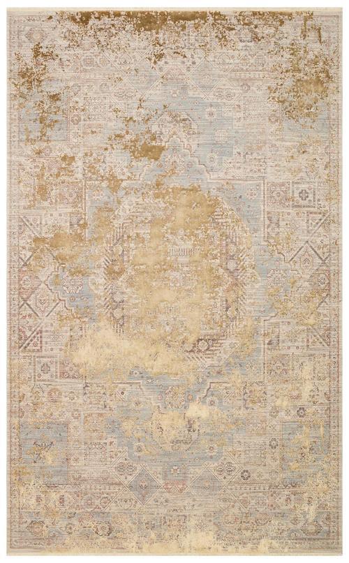 Dnieper Eskitme Bej Viskon Dikdörtgen Modern Desenli Akrilik Hav Vermeyen Leke Tutmayan Kolay Temizlenen Yumuşak Makine Salon Yolluk Mutfak Halı