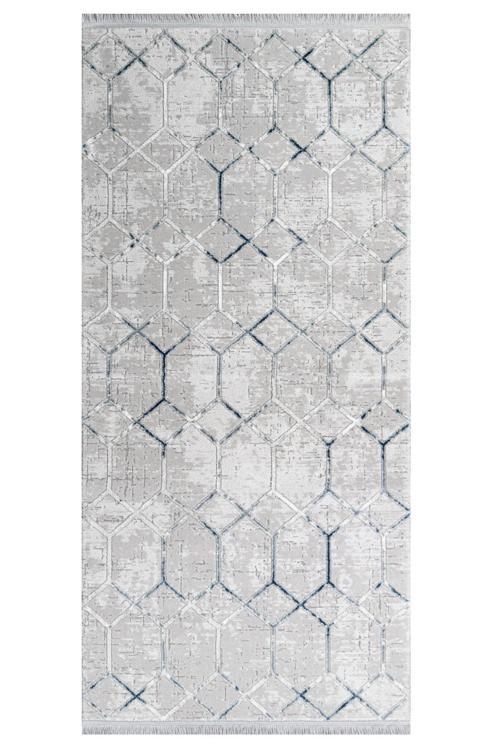 Anglesea Geometrik Gri Akrilik Dikdörtgen Modern Desenli Akrilik Hav Vermeyen Leke Tutmayan Kolay Temizlenen Yumuşak Makine Salon Yolluk Mutfak Halı