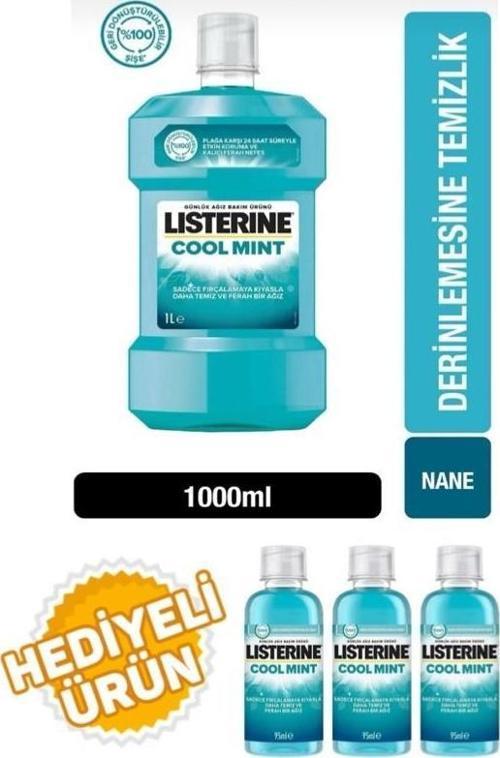 Cool Mint Ağız Bakım Suyu 1 L+95 Ml 3 Adet