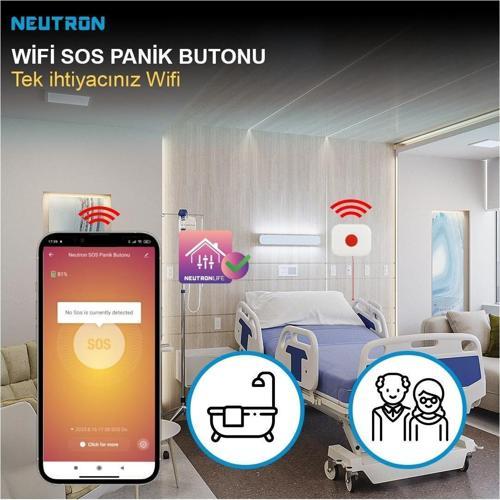 NTL-PB-02WB Tek Tuşla Veya İp Çekerek Acil Panik Butonu Kablosuz WİFİ