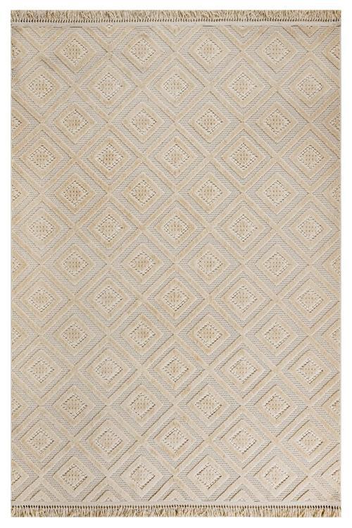 Milkvetch Geometrik Bej Pamuk Dikdörtgen Modern Desenli Akrilik Hav Vermeyen Leke Tutmayan Kolay Temizlenen Yumuşak Makine Salon Yolluk Mutfak Halı