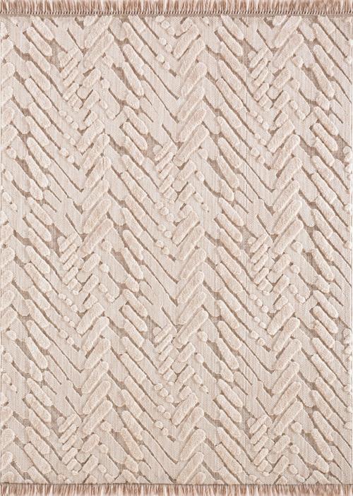 Ishika Modern Bej Polyester Dikdörtgen Modern Desenli Akrilik Hav Vermeyen Leke Tutmayan Kolay Temizlenen Yumuşak Makine Salon Yolluk Mutfak Halı