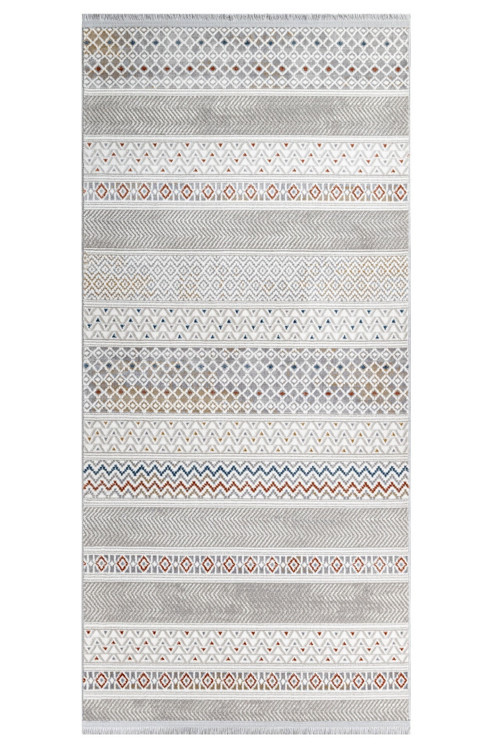 Ghadeer Figürlü Gri Akrilik Dikdörtgen Modern Desenli Akrilik Hav Vermeyen Leke Tutmayan Kolay Temizlenen Yumuşak Makine Salon Yolluk Mutfak Halı