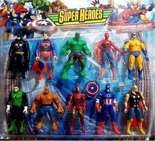 Oyuncak 10'lu Süper Kahramanlar Oyun Seti L12706,Avengers Yenilmezler Işıklı Süper Kahramanlar Seti
