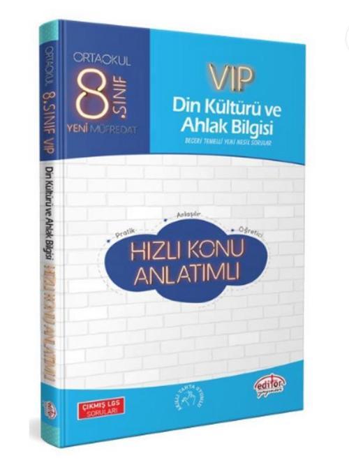 Editör Yayınevi 8. Sınıf Vip Din Kültürü ve Ahlak Bilgisi Konu Anlatımlı