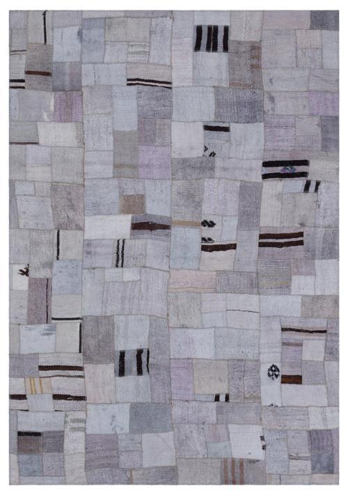 Teselya Mor Patchwork Etnik Modern Desenli Yün Hav Toz Vermez Leke Tutmayan Salon Yolluk Mutfak El Dokuma Halı