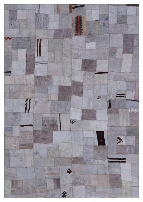 Teselya Mor Patchwork Etnik Modern Desenli Yün Hav Toz Vermez Leke Tutmayan Salon Yolluk Mutfak El Dokuma Halı
