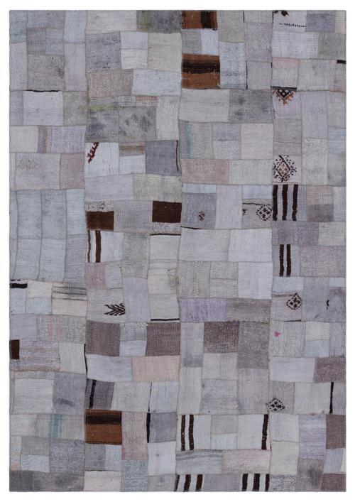 Teselya Mor Patchwork Etnik Modern Desenli Yün Hav Toz Vermez Leke Tutmayan Salon Yolluk Mutfak El Dokuma Halı