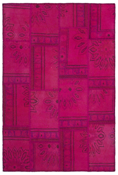 Iskece Pembe Eskitme Etnik Modern Desenli Yün Hav Toz Vermez Leke Tutmayan Salon Yolluk Mutfak El Dokuma Halı