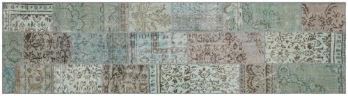 Yeşil Eskitme Etnik Modern Desenli Yün Hav Toz Vermez Leke Tutmayan Salon Yolluk Mutfak El Dokuma Halı