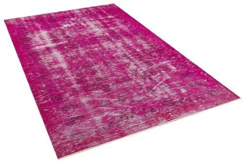 Pembe Eskitme Etnik Modern Desenli Yün Hav Toz Vermez Leke Tutmayan Salon Yolluk Mutfak El Dokuma Halı