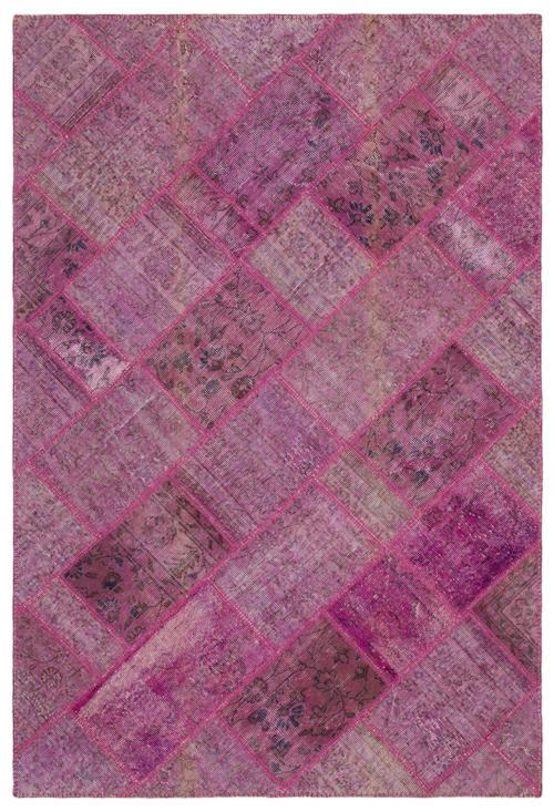 Iskece Pembe Eskitme Etnik Modern Desenli Yün Hav Toz Vermez Leke Tutmayan Salon Yolluk Mutfak El Dokuma Halı