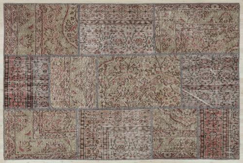 Kahverengi Patchwork Etnik Modern Desenli Yün Hav Toz Vermez Leke Tutmayan Salon Yolluk Mutfak El Dokuma Halı