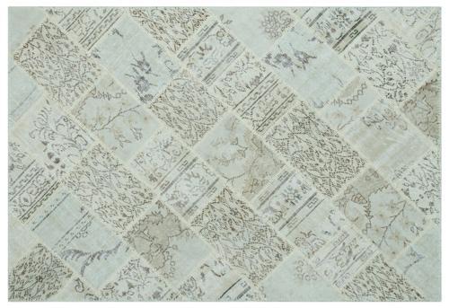 Bej Patchwork Etnik Modern Desenli Yün Hav Toz Vermez Leke Tutmayan Salon Yolluk Mutfak El Dokuma Halı