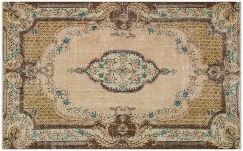 Kahverengi Patchwork Etnik Modern Desenli Yün Hav Toz Vermez Leke Tutmayan Salon Yolluk Mutfak El Dokuma Halı