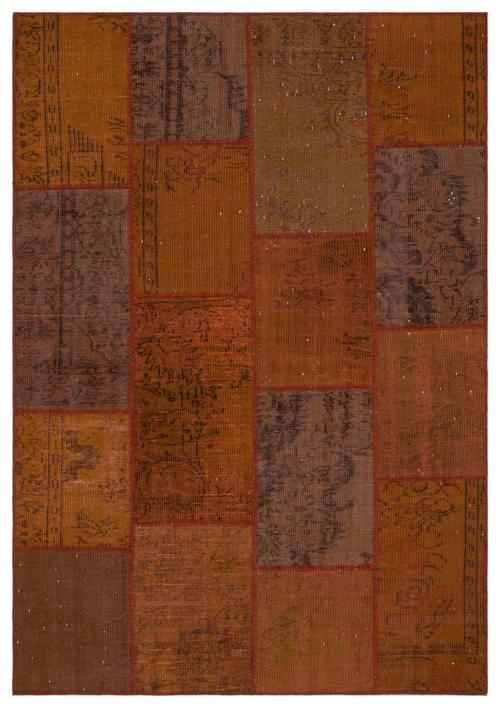 Iskece Kahverengi Eskitme Etnik Modern Desenli Yün Hav Toz Vermez Leke Tutmayan Salon Yolluk Mutfak El Dokuma Halı