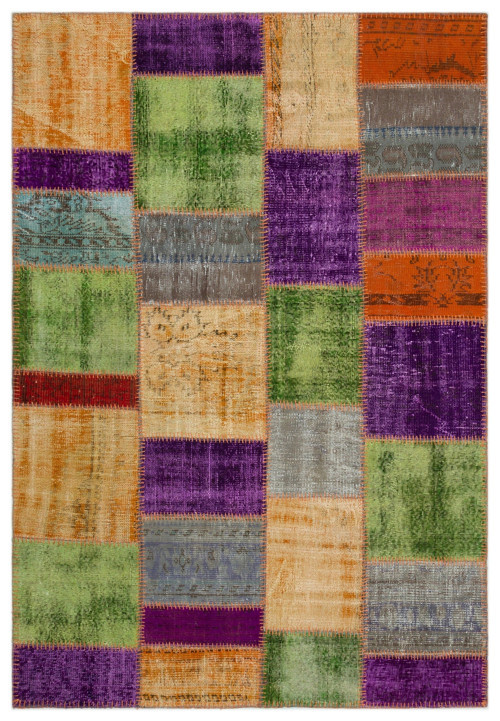 Iskece Bej Patchwork Etnik Modern Desenli Yün Hav Toz Vermez Leke Tutmayan Salon Yolluk Mutfak El Dokuma Halı